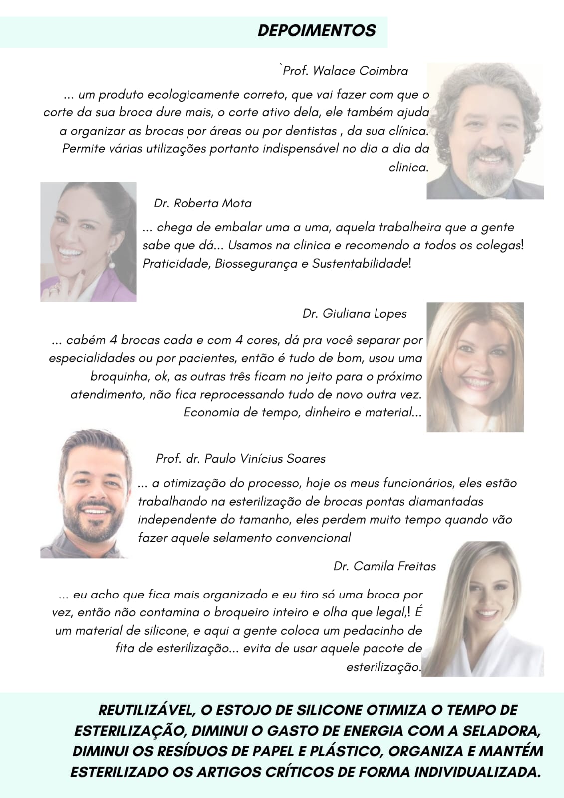 Depoimentos de profissionais sobre o sistema Led.Click
